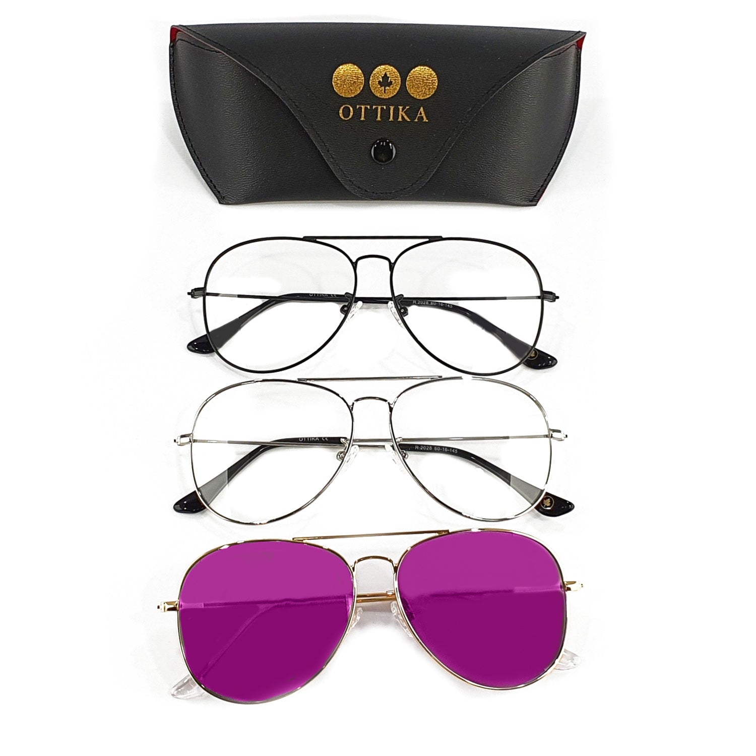 Ottika Care - Classic Style | Blue Light Blocking &amp; Photochromatic Purple Changeable