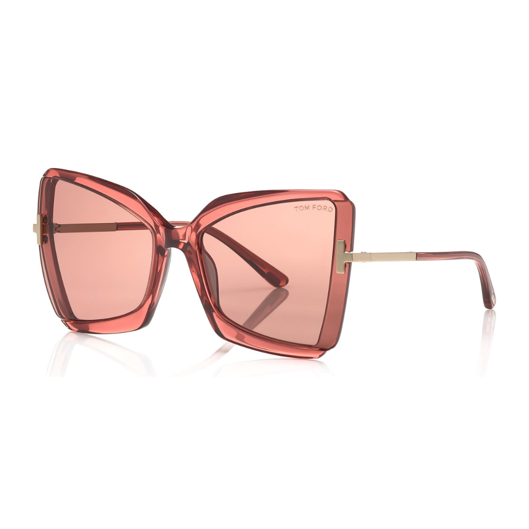 Lunettes de soleil Tom Ford | Modèle FT0766 72Y - Rose Antique Transparent